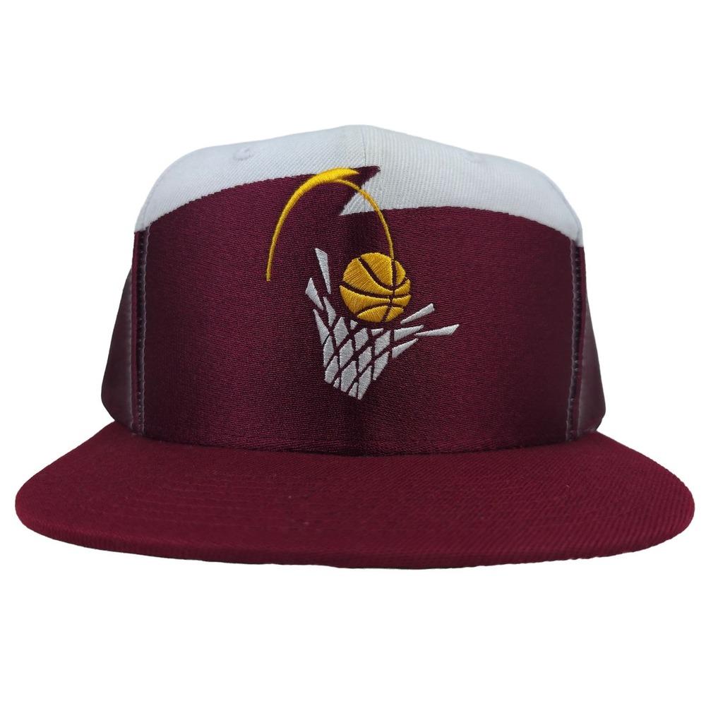 Cleveland Cavs Mitchell & Ness NBA Snapback Hat Cap Hoops Logo Maroon White New